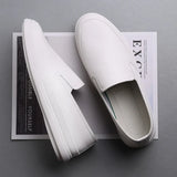 Hnzxzm Korean Version White Shoes Man New Trend Casual Board Shoes Male Leather Fashion Light Soft Soled Men's Loafers