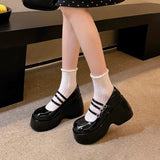 Hnzxzm Shoes for Women New Thick Heel Platform Mary Jane Shoes Fashionable Versatile Women's Pumps Preppy Lolita Girls Shoe