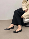 Hnzxzm Pointed Toe Women Loafers 2024 New Arrivals Autumn Spring Dress Shoes Casual Fashion Laies Low Heeled Solid Color Black Gold 39