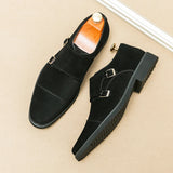 Hnzxzm New Classic Dress Wedding Shoes Men's Frosted Suede Derby Leather Shoes Black Casual Man Footwear Gentleman Business Male shoes