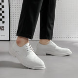 Hnzxzm Men shoes lace up oxfords Luxury Casual White Leather Leisure Dress Shoes Comfort Handmade Trend Fashion wedding party Shoes