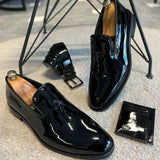 Hnzxzm New Black Loafers for Men Patent Leather Tassels Wedding Business Men's Formal Shoes Size 38-45 Free Shipping men shoes