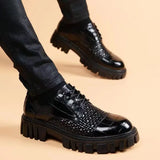 Hnzxzm High Quality Fashion Round Toe Men's Leather Shoes Black Male Casual Shoe Social Pu Cowhide Classic Original Elegant Comfortable