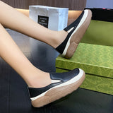 Hnzxzm Pu Leather Platform Loafers Women Spring Anti-slip Round Toe Flat Shoes Woman Slip on Flat Heels Casual Shoes White Sneaker