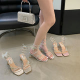 Hnzxzm Open Toe Women Sandals Silver Pink Gold Summer Dress Shoes Thick High Heels Cross Strap Butterfly Rhinestone Sexy Pumps Size 39