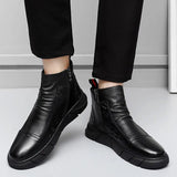 Hnzxzm Spring Autumn Trendy 2025 Male Shoes High Cut Men's Boots Quality Cheap Casual Hot Selling Low Price Footwear Original Deals New