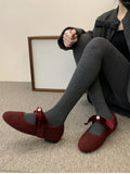 Hnzxzm Spring Autumn Red Women Mary Jane Shoes Fashion Shallow Slip On Shoes Concise Square Low Heels Shoes