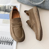 Hnzxzm Luxury Brand Suede Loafers Leather Shoes for Mens Outdoor Light Handmade Walk Sneakers Comfort Casual Shoes Men Slip-On Driving