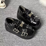 Hnzxzm Punk Metal Chain Chunky Platform Ankle Boots Women Winter Y2K Thick Bottom Denim   Black Gothic Lolita Shoes