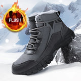 Hnzxzm Winter Boots for Men Warm Plush Outdoor Waterproof Hiking Sneakers High-top Casual Men Shoes Non-slip Ankle Boots Hombre