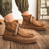 Hnzxzm Spring Men High Sole Casual Genuine Leather Shoes Man Japan Harajuku Korean Streetwear New Fashion Leather Suede Loafers