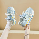 Hnzxzm Yellow Platform Sports Shoes Woman Designer Fashion Niche Mixed Color Women Sneakers Casual Lace-up Female Sneakers