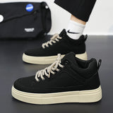 Hnzxzm Men's Canvas Shoes Fashion Spring Solid High Top Vulcanized Shoes Men Flat Design Casual Sneakers Man Board Shoes