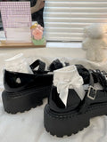 Hnzxzm Summer Mary Janes Japanese Style Fashion Shoes Girls Lolita Kawaii Black Shoes Beaded Buckle Vintage Sandals Woman Casual