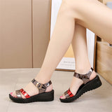 Hnzxzm Summer Fashion Women's Platform Non-slip Sandals Open Toe Buckle Strap Elegant Women's Shoes Wedge Feminine Shoes