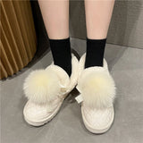 Hnzxzm Winter New Women's Ankle Boots with Plush and Thickened Snow Boots Plush Outdoor Warm Casual Cotton Shoes