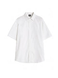 Hnzxzm Men Short Sleeve Shirt 2024 Summer New Korean Style Single Breasted Lapel Business Casual Top Solid Color Male
