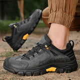 Hnzxzm Men Fashion Outdoor Walking Casual Shoes Comfortable Genuine Leather Ankle Boots Luxury Men Sneakers New Sport Hiking Shoes