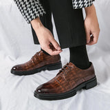 Hnzxzm New Luxury Fashion Wedding Business Shoes Men's Oxford Dress Shoes Crocodile Men's Office Heightening Formal Shoes 38-46