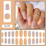 Hnzxzm 24Pcs/Set False Nails Long Round Coffin Cute Kawaii Stick on Art Nail Ballerina Press on Nail Set  Seamless Removable Fake Nails