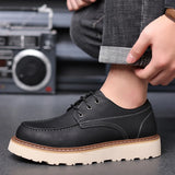 Hnzxzm Casual High Quality Men's Shoes lace up Leather Casual Shoe outdoor Comfortable Lined Fashion Shoes Men's Shoes