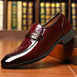 Hnzxzm Official Bright Upper Business Dress Shoes Man Patent Leather Social Shoe for Men Office High Quality Fashion Gentleman New Suit