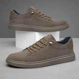 Hnzxzm High Quality Brown Suede Leather Shoes Men's Casual Shoes Women's Jogging Shoes Lace Up Soft Sole Sports Shoes Big Size: 36-47