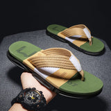 Hnzxzm New Summer Casual Youth Slipper Men Fashion Colorblock Beach Non-Slip Cool Outside Flip Flops Breathable Open Toe Sandals