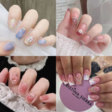 Hnzxzm Nail Art Fake Nails Long Island Iced Tea Wearing Jiashan Camellia Flower 3D Light Change Love Girl Blush Wearing Press on Nails