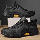 Hnzxzm Men Fashion Outdoor Walking Casual Shoes Comfortable Genuine Leather Ankle Boots Luxury Men Sneakers New Sport Hiking Shoes