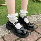 Hnzxzm New Lolita Shoes Japanese Mary Jane Shoes Women Retro Girls Students JK Uniform Platform Shoes Cosplay High Heels