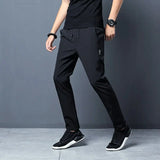 Hnzxzm Men Big Size Casual Quick Dry Sweatpants Spring Summer Thin Ice Silk Elastic Waist Street Male Slim Joggers Sports Trousers 5XL