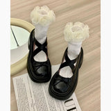 Hnzxzm Women Bow Marie Jane Shoes Platform Fashion Mid Heels Sandals New Pumps Lolita Shoes Dress Casual Chunky Designerm Mujer Shoes