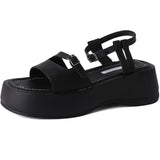 Hnzxzm 2024 Summer Gladiator Platform Women Sandals Fashion Elegant Open Toe Shoes Ladies Outdoor Dress Platform Flats Sandalias