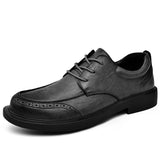 Hnzxzm Fashion Classic Men's Genuine Leather Shoes Lace Up Office Business Shoes Commuter Men's Casual Shoes Banquet Suit Shoes