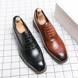 Hnzxzm Luxury High Quality Men Shoes Fashion Casual Shoes Male Pointed Oxford Wedding Leather Dress Shoes Men Gentleman Office Shoes