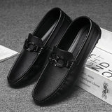 Hnzxzm High Quality Leather Loafers Men Casual Shoes Moccasins Slip on Men's Flats Fashion Men Boat Shoes Male Driving Shoes Hombre