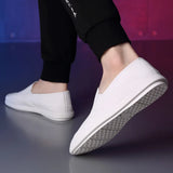 Hnzxzm Korean Version White Shoes Man New Trend Casual Board Shoes Male Leather Fashion Light Soft Soled Men's Loafers