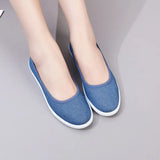 Hnzxzm Women Footwear Flat Canvas Round Toe Ladies Shoes Slip on Light Free Shipping and Low Price Summer Comfortable Elegant A 39