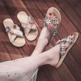 Hnzxzm Shoes for Women Flat Slides Open Toe Round Sandals Outside on Beach Flower Woman Slippers Top Designs Waterproof Vip 39 Luxury B