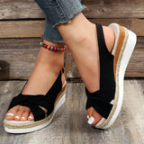 Hnzxzm 2024 Summer Wedge Sandals Women Fashion Peep Toe Platform Gladiator Shoe for Woman Light Non Slip Beach Sandals Sandalias Planas