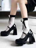 Hnzxzm Elegant Vintage Mary Janes Shoes Women Black Japanese Style Kawaii Platform Shoes Female Buckle Korean Designer Shoes New