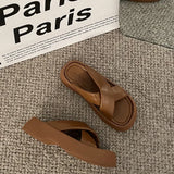 Hnzxzm Brown Anti-slip Slippers Women Wear New Style Home Thick Sole Sandals in Summer Platform Sandals Women Sandals