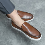 Hnzxzm Men's Casual Shoes Fashion Loafers Moccasins Slip On Man Flats Comfortable Male Genuine Leather Shoes Chaussure 