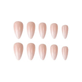 Hnzxzm 24Pcs/Set Almond Gradient Press On Nail Art Wearable Fake Nails Pointed Simple Ballet Coffin Reusable False Nails Tips Finished