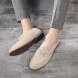 Hnzxzm Fashion Men's Casual Shoes Cow Suede Genuine Leather Men British Style Bowknot Loafers Mens Slip-on Outdoor Driving Flats New