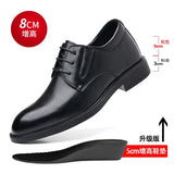 Hnzxzm 8cm Heel Men's Dress Shoes New Designer Cow Leather Increase Casual Spring Autumn Black Platform Wedding Shoes Male