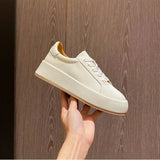 Hnzxzm Ins Real Leather Shoes Women Sneaker Fashion Shoes Height Increasing Casual Daily Ladies Footwear Size 34-40