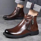 Hnzxzm Fashion Genuine Leather Ankle Boots for Men Autumn Winter Velvet Warm Men's Chelsea Boots New Designer Casual Dress Shoes Man