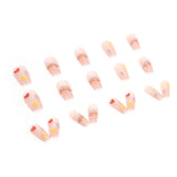 Hnzxzm 24P Cute Childlike Rainbow Nail Art Full Cover Artificial Fake Nails Wearing Reusable False Nails Ballerina Press on Nail Art